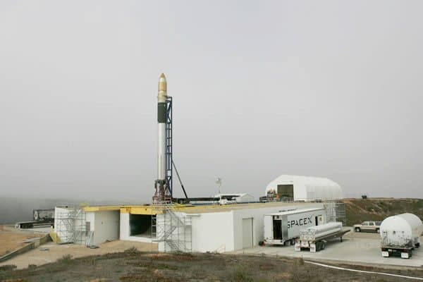 SpaceX Falcon 1 rocket on launch pad