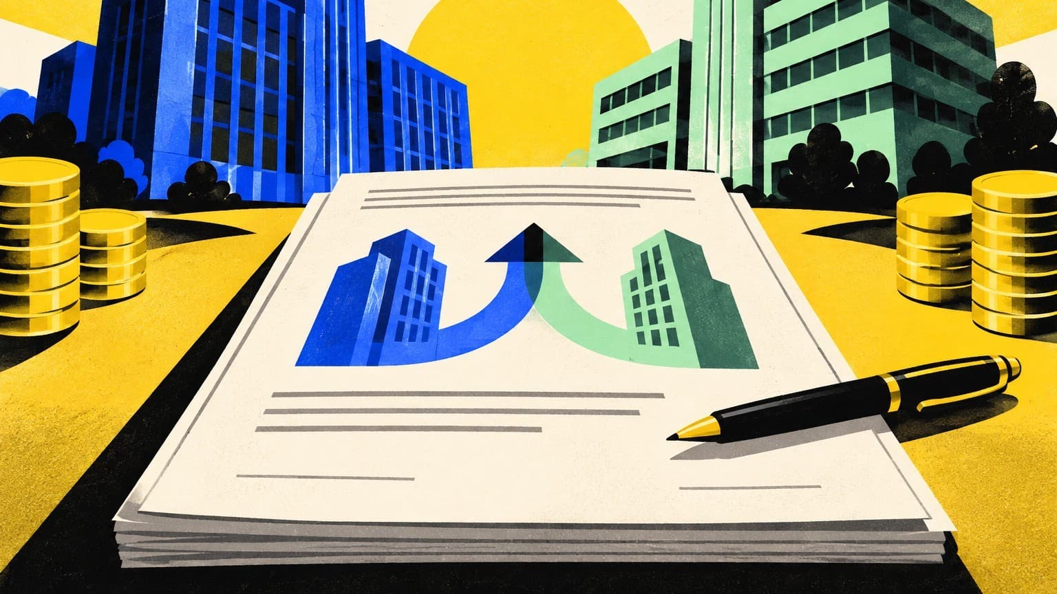 Illustration: business development company merger documents