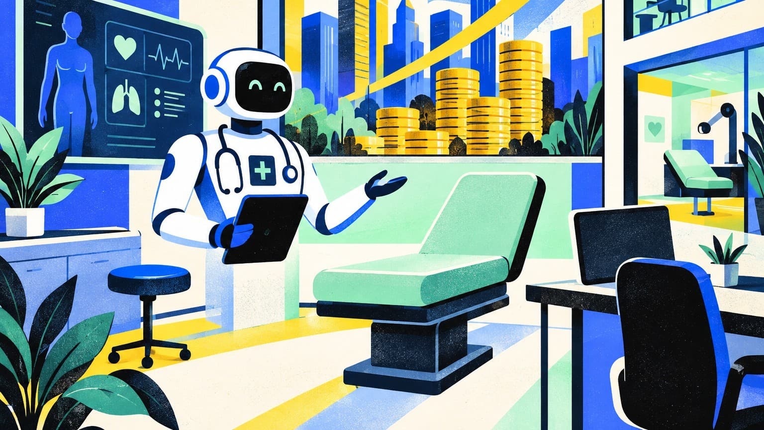 Illustration: AI medical assistant clinic