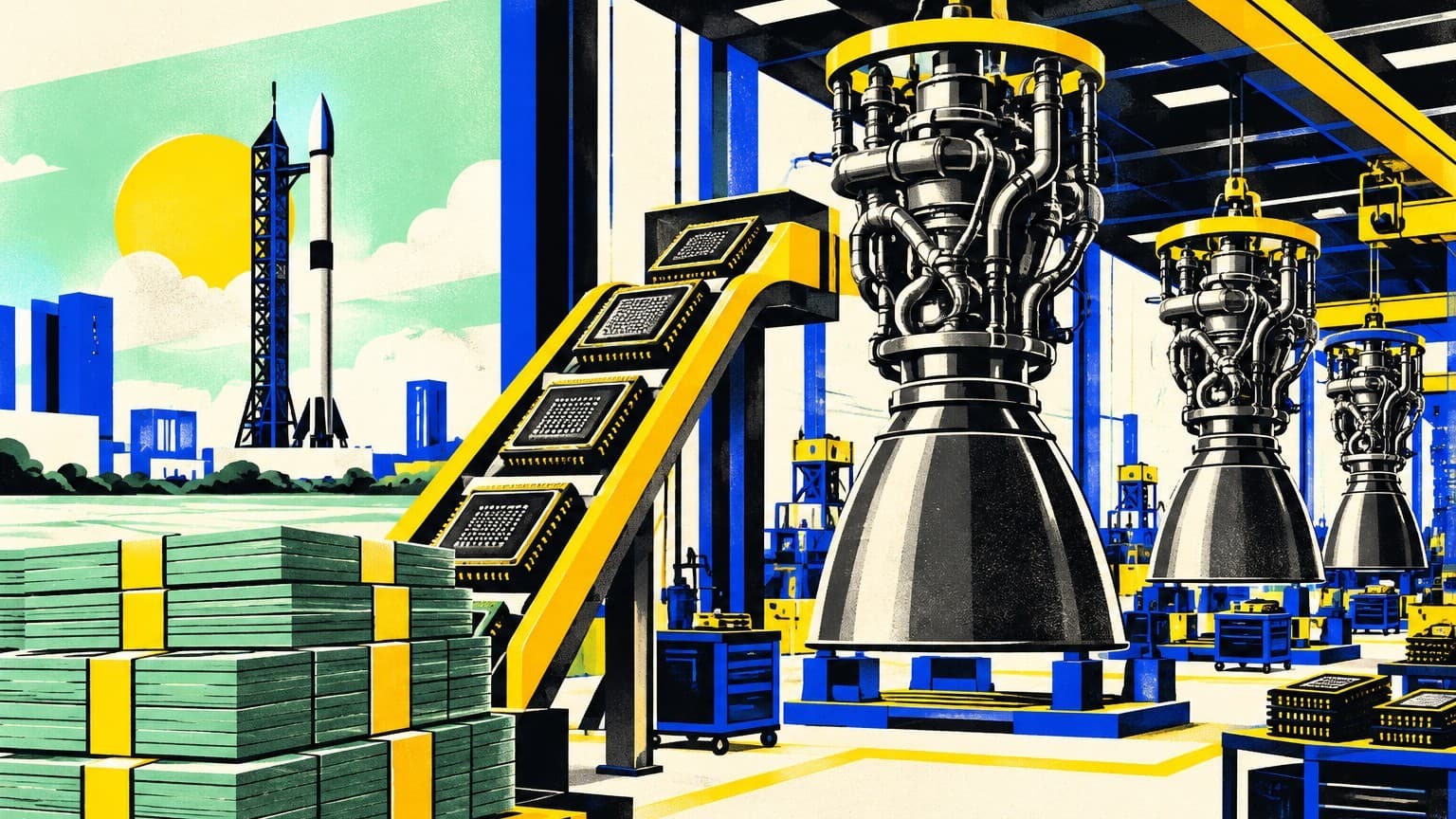 Illustration: SpaceX rocket engine manufacturing