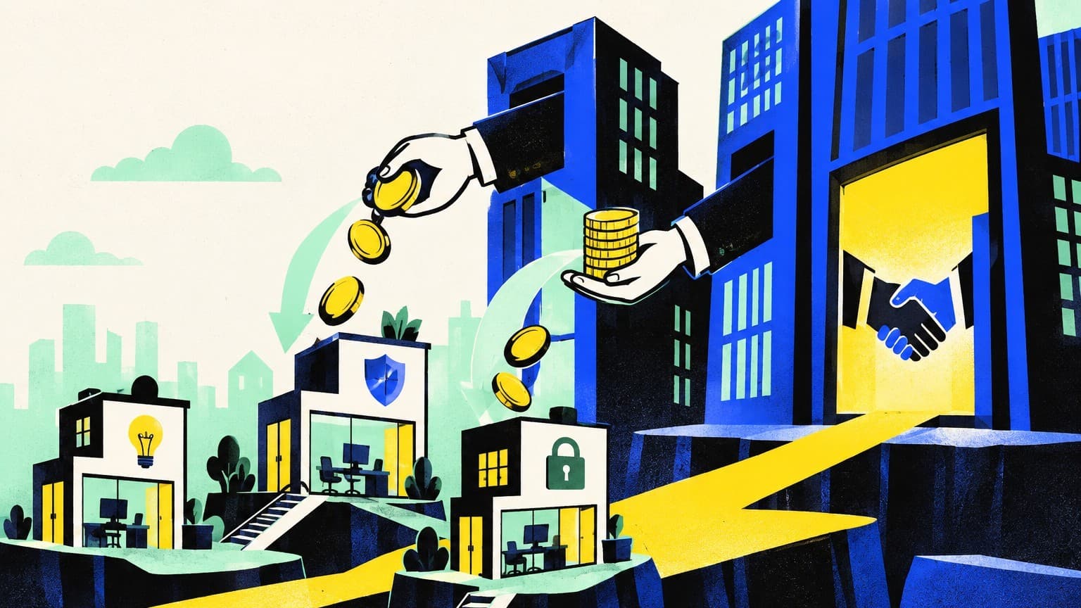 Illustration: Cybersecurity startups draw funding and acquisitions from established platforms