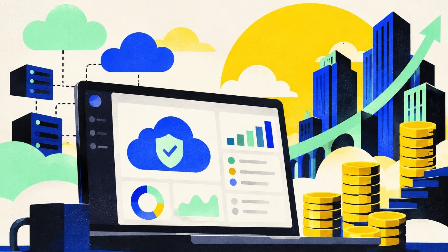 Illustration: cloud security software dashboard
